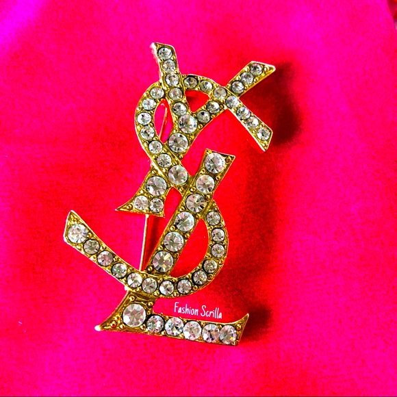 Yves Saint Laurent Jewelry - Yves Saint Laurent Gold Opyum Diamanté Crystal Vintage Brooch